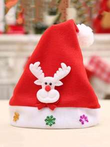 1pc New Fashion Christmas Decoration, High-End Christmas Plush Hat, Adult Christmas Hat For Party Costume