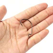 100 Stücke Angelhakenset - Hochfeste Kohlenstoffstahl gebogene Haken mit Widerhaken, breitlückige versetzte Haken, geeignet für Süß- und Salzwasser, messerscharfe abgewinkelte Haken für Barschfischen - mit Aufbewahrungsbox