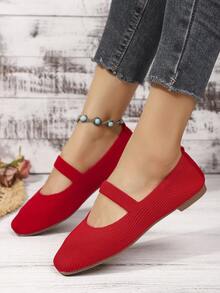 Mocassini piatti da donna con punta quadrata, in maglia a righe, traspiranti, adatti per stile preppy, punk, bohémien, casual, sexy, ideali per uso all'aperto, casa, ufficio, feste, matrimoni, in tutte le stagioni