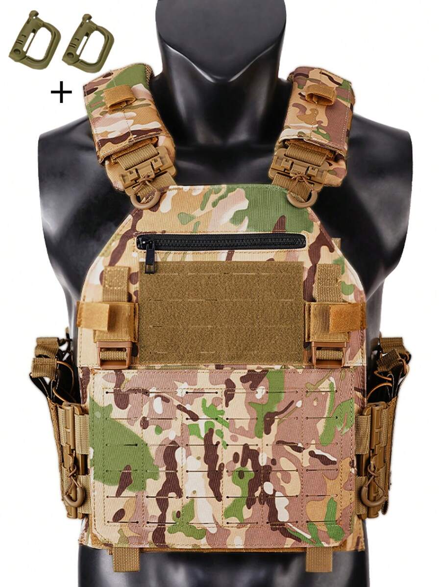 Gilet da caccia con sgancio rapido a un pulsante, espandibile e staccabile, con perforazioni laser, resistente all'abrasione e alla lacerazione, adatto per la caccia, la sopravvivenza all'aperto e altre applicazioni