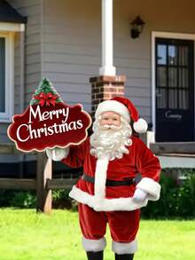 Estaca de jardín de Papá Noel de acrílico 2D con barba blanca - Mejor decoración navideña para el patio, sin batería, decoración navideña para el jardín - Multicolor - Ver 12