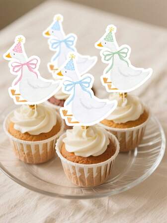 Decorazioni per cupcake Oca Buffa, Decorazioni per feste Oca Buffa divertenti, Decorazioni per torte a forma di oche per feste di bambini, festa di nascità e compleanni