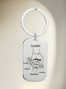 Ayotu Llaveros personalizados con patrón de puño familiar, etiquetas personalizadas para mascotas, colgantes para mochilas, llavero de regalo para maestros para papá, esposo y colegas, regalo del Día del Padre - Multicolor - Ver 19