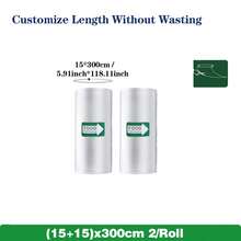 2 paquetes de rollos selladores al vacío, de 3M de longitud, duraderos y resistentes al desgarro, bolsas de almacenamiento de alimentos al vacío para cocina, para almacenamiento de alimentos y cocción a baja temperatura, artículos esenciales de cocina para el hogar - Blanco - Ver 16