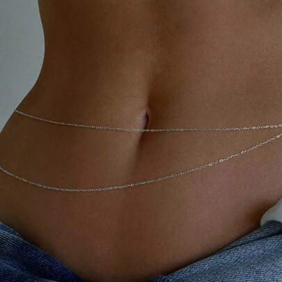 1PC Minimalist Beach Bikini Body Chain Bellybutton Chain Adjustable Charm Fashion Jewelry Women's Sexy Waist Chain