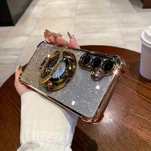 （支架）1 件装极简支架手机壳，太空主题，防摔/TPU 硅胶软边高端保护壳，防尘孔边加厚奢华手机壳，兼容三星 Galaxy S24 Ultra/S24 Plus/S24/S23 Ultra/S23 Plus/S23/S22 Ultra/S22 Plus/S22/S21 Ultra/S21 Plus/S21 FE/S23 FE/S20 Ultra/S20 Plus/S20 FE，支架电镀 + TPU 硅胶软边全包覆男女通用高端保护壳，兼容 OPPO - 銀色 - 查看 8