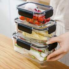 1pc Airtight Food Storage Container, Clear Plastic With Easy Lock Lid, Suitable For Grains, Rice, Pasta, Flour, Sugar, Kitchen Supplies Storage,