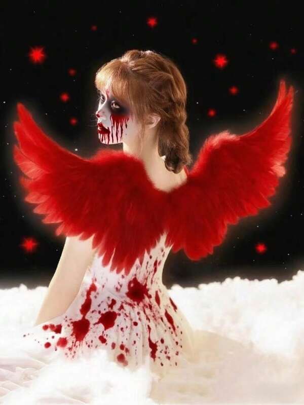 1pc Artificial Feather Angel Wings Costume Props, Stage Performance, Dress Up Party, Cosplay, Suitable For Both Men And Women, Can Be Given As Holiday Gifts, Christmas, Halloween