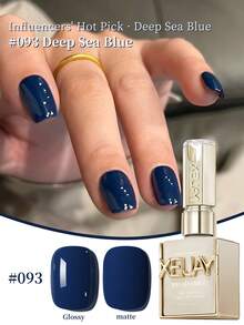 XEIJAYI 1瓶15毫升深海蓝凝胶指甲油入门装，纯可卸免擦拭指甲油，适合所有季节的指甲 - 藏蓝色 - 查看 2