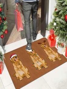 1/2 Pcs Christmas Golden Retriever Doormat - Cute Doormat, Suitable For Kitchen/Living Room/Bathroom/Entryway And Living Room Holiday Decor - Multicolor - View 8