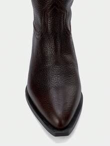 Women's Thick Heel Western Style Vintage Pointed Toe Knee-High Boots, Autumn/Winter