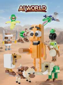 Shanhaijing Tungtungtungsahur Mountain Set Building Block Toys, Luxury Children's Game Model, Suitable For Boys And Girls Puzzle Science DIY, Anime Games, Cute Kawaii Building Block Toys, Building Block Lovers' Desktop Decoration, Back-To-School Supplies, Suitable For Christmas, Halloween, Birthday Gifts, Anime Character Toys For Boys And Girls