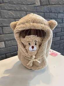 1pc Kids' Solid Color Cute Hat, Suitable For Autumn/Winter, Warm & Casual, Suitable For Outdoor And Daily Wear - Multicolor - View 7