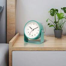 1pc Minimalist 3-Inch Metal Rotary Alarm Clock, Silent Quartz Analog Desk Digital Clock (Suitable For Living Room, Bedroom, Office Decor) Home Decor Room Decor - Multicolor - View 8