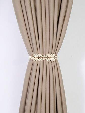 1 件银色多叶窗帘夹，装饰窗帘配件