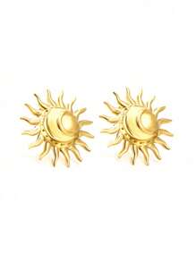 New Light Luxury Style Personalized Sun Belt Moon Gold Color Non Fading Waterproof Earrings For Women's Parties - Sun - View 6