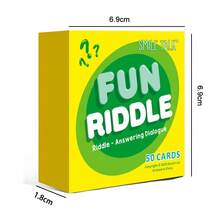 HEART BRIDGE 1pc Funny Riddle Card Game, Family Interactive Small Game, Party Board Game, Suitable For Halloween/Christmas/Thanksgiving Gifts, Perfect For Game Night - Yellow - View 3