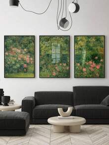 1 件/3 件宁静的静修墙饰，柔和色调帆布墙饰，雏菊春季艺术印刷品，浪漫花园海报印刷品，现代艺术品墙饰家居装饰，极简主义绘画海报，适用于客厅、卧室、家庭办公室、浴室、厨房，可选装框 - 多色 - 查看 1