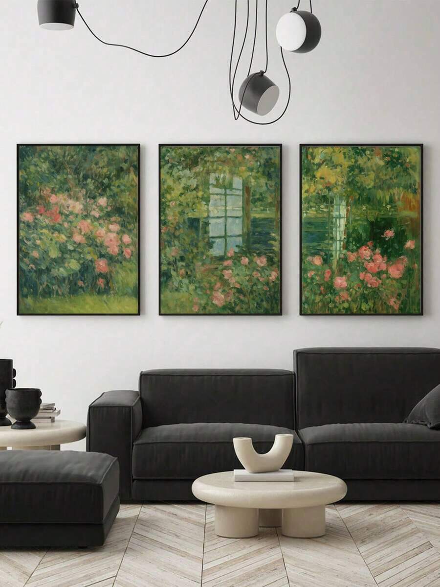 1 件/3 件宁静的静修墙饰，柔和色调帆布墙饰，雏菊春季艺术印刷品，浪漫花园海报印刷品，现代艺术品墙饰家居装饰，极简主义绘画海报，适用于客厅、卧室、家庭办公室、浴室、厨房，可选装框 - 多色 - 查看 1