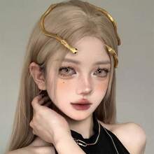 波点万圣节锌合金盘蛇项链，个性开放式设计蛇骨颈链，男女夸张头饰，欧美风格