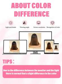 UNice 7x5 蕾丝闭合假发，告别打结，栗棕色渐变 Yaki 直发波波头假发，100% 真人发，预剪预漂预拔毛，无胶假发，即戴即用，女士专属。