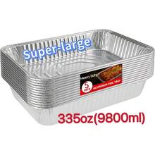 5 Heavy Duty Aluminum Foil Trays With Lids, 170 Oz Large Capacity, Reusable And Easy To Clean, For Oven, Baking, Grilling, Food Transport, Lid Design, Reusable Cookware, Aluminum Foil Trays, Roast Turkey, Grilled Steak, Lunch Box, Storage Box, Halloween Dinner Party, Christmas Dinner, Outdoor Barbecue Utensils, Cooking Display Utensils, Buffet Trays