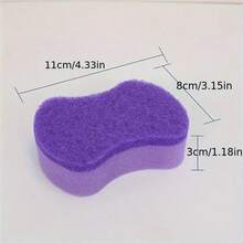1/6/12/24 件紫色厨房清洁海绵湿巾，耐用且可变形，适用于餐厅、酒店、家庭清洁、餐具、炊具、水槽、家具清洁、百洁布、清洁布、清洁工具、可重复使用清洁海绵湿巾