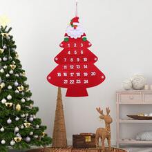 Calendario de Adviento de tela con árbol de Navidad, calendario de cuenta regresiva navideña de fieltro para colgar en la pared, regalo de Navidad y Año Nuevo, decoración para el hogar y fiestas