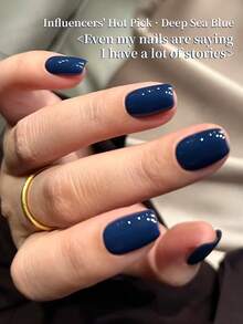 XEIJAYI 1瓶15毫升深海蓝凝胶指甲油入门装，纯可卸免擦拭指甲油，适合所有季节的指甲 - 藏蓝色 - 查看 4