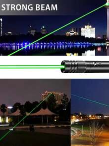1 件 USB 可充电激光笔可充电手柄灯激光笔绿色 LED 指针用于工程指示器，非常适合夜间和户外活动，露营实用工具 - 完美的礼物