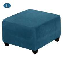 1 件装天鹅绒脚凳套弹力脚凳套弹性沙发脚凳套家具保护套家居装饰