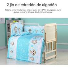 Cuna Colecho Bebé Madera Mecedora Con Ruedas Y Mosquitero - Amarillo - Ver 6