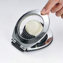 2-en-1 Trancheuse à œufs, convient pour les œufs durs, trancheuse à œufs robuste pour les œufs, les fraises, les champignons et les fruits tendres, avec fonctions de tranchage et de division, fil en acier inoxydable