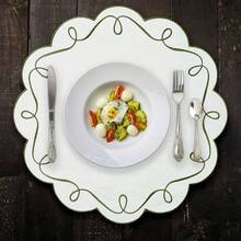 4 pezzi di tovaglioli circolari da 38*38cm/14,96*14,96 pollici, ricamati, lavabili, morbidi e confortevoli per uso quotidiano in famiglia, Natale, hotel, ristorante, matrimoni, feste del Ringraziamento, Pasqua