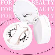 1 Pair Natural Magnetic Eyelashes With Applicator, Reusable, Waterproof, No Glue Needed, Suitable For Sensitive Eyes, Cartoon Style - Spiky Manga Lashes - View 2