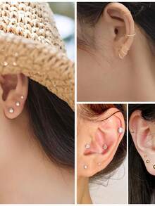 FAXHION 77pcs/35pcs Middle Eastern Style Elegant Vintage Butterfly, Heart, Faux Pearls, Twist, Rhinestone, Snake Chain, Braided Chain, Geometric C-Shaped Earrings, Necklace, Ring, Bracelet Jewelry Set For Holiday, Party, Gift - 金黃色-35件 - 查看 6