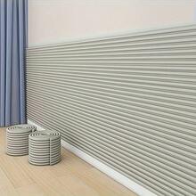 1 pièce Protège-angle amélioré - Protecteur d'angle auto-adhésif plus épais, 200 cm x 20 cm, bandes de protection souples amovibles avec design rayé minimaliste moderne, découpe DIY pour salon, table à manger, table de chevet, couloir, protection des coins de mur - Gris pâle - Voir 2