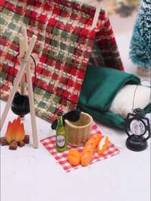 1:12 Maßstab Miniatur Winter Lagerfeuer Set, 2 Stile für OB11 Mini Fotografie Requisiten, Puppenhaus Outdoor Camping Thema Accessoires, Weihnachtsdekoration, Garten Landschaft Requisiten, Miniatur Modell