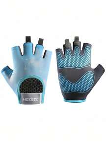 男女通用秋季运动手套防滑垫减震半指手套举重瑜伽冰丝透气耐磨健身 - 彩色 - 查看 9