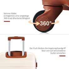 Flieks Luggage Set With Toiletry Bag, Hard-Shell Trolley Suitcase Set, School Trip Essentials For Student Dormitories, Student Essentials For University, Robust Travel Suitcases And Suit Bags, Hand Luggage Set, Travel Suitcase, 4 Wheels, ABS Material, TSA Lock