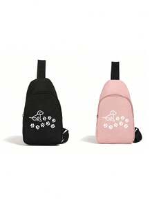 1 Stück süße Damen Reißverschluss Umhängetasche mit süßem Hundepfoten Muster, Mini Brusttasche, verschiedene Farboptionen, multifunktionale Brusttasche, große Kapazität und einfache lässige Umhängetasche, für Damen und Herren, geeignet für den täglichen Gebrauch, Outdoor-Aktivitäten, Reisen, Wandern, tragbar, ideale Wahl als Geschenk, Geschenk für Freundinnen, perfektes Geschenk für Hundemütter, Brautduschen, Geschenke zum Schulanfang, Lehrergeschenke