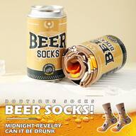 1 Pair Novelty Multicolor Beer Design Mid-Calf Socks Gift Box, 2025 Autumn/Winter New Unisex Sports Socks, Imaginative Food-Inspired Creative Design, Knitted Fabric, Long & Thick Soft & Comfortable, Perfect Gift For Easter, Birthday, Thanksgiving, Halloween, Christmas, Carnival, Valentine's Day, Family Gathering, Party Holidays