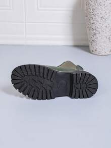 Women's Fashionable 2024 Autumn/Winter Green Chelsea Ankle Boots, Women's Elegant Low Heel Faux Leather Princess Boots, Solid Color Fashionable Retro Elegant Casual Outdoor Festival