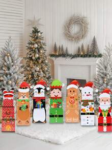 3 件套圣诞堆叠礼盒套装，圣诞场景可堆叠礼盒，带有圣诞老人、雪人、姜饼人、雪人、麋鹿、精灵图案，充满活力的冬季装饰，圣诞派对装饰，圣诞树装饰用品，家居圣诞饰品，圣诞装饰，装饰，冬季装饰，圣诞派对礼品， - 彩色 - 查看 3