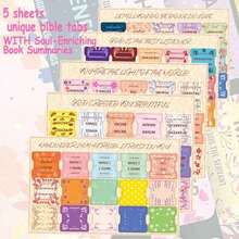 Bible Tabs Pastel Bloom - Soul Nourishing Book Summaries - 66 Peel-And-Stick Laminated Bible Tabs Large Print,Books Of The Bible Tabs For Women Study Bible, Bible Book Tabs,School Supplies,Back To School