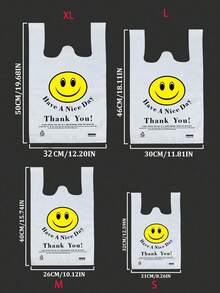 50 个/100 个可重复使用的塑料购物袋 - 适用于杂货、T 恤等 - 非常适合商店、商场和家庭使用，随机图案和文字，方便袋、购物袋、手提袋、储物袋、派对用品、返校，一些印刷或标记不影响使用