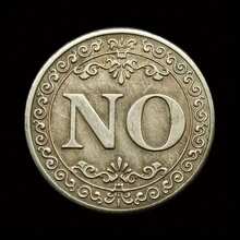 1 Pc YES Or NO Lucky Coin Make Decision Souvenir Coin Double Sided Badge Collectible Gifts,Gift,Halloween,Coin - Silver - View 3