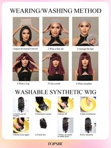 Atmungsaktive und bequeme 14-Zoll-Bob-Perücke mit Pony, burgunderrot, gerade, schulterlang, Perücken für Frauen, hitzebeständiges synthetisches Haar, für Alltag, Party, Festival