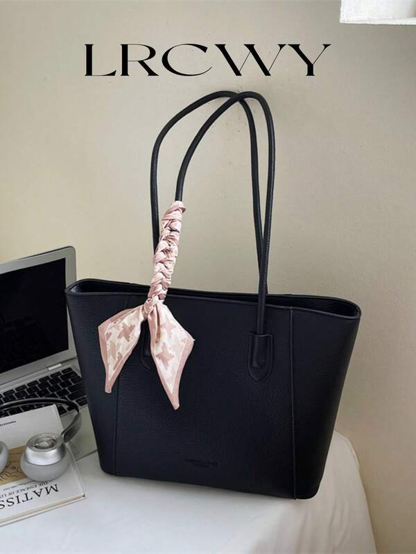 Elegant Tote Bag, Fashionable Shoulder Bag, Sophisticated Charm, Spacious Business Bag, Black