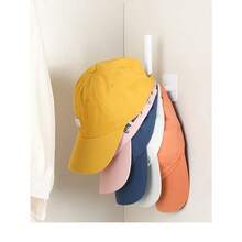 4/8pcs Wall Mount Cap Rack, Plastic Baseball Hat Holder, Multi-Purpose Hat Organizer, Strong Adhesive Storage Hook, Hat Storage Hooks, Hooks For Hat Wall Organizer, White - 白色 - 查看 8